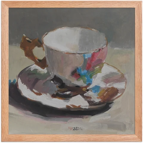 Teatime II in a red oak frame