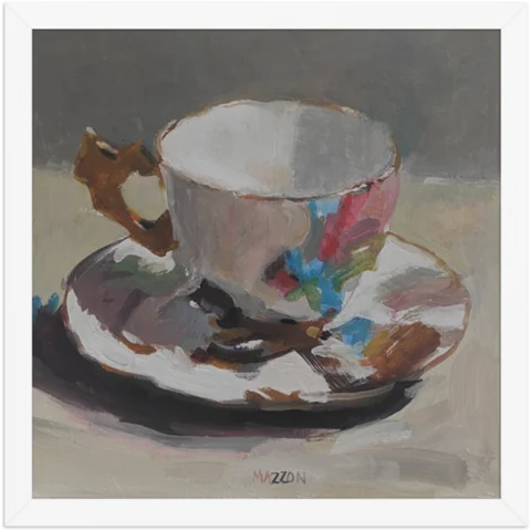Teatime II in a white frame