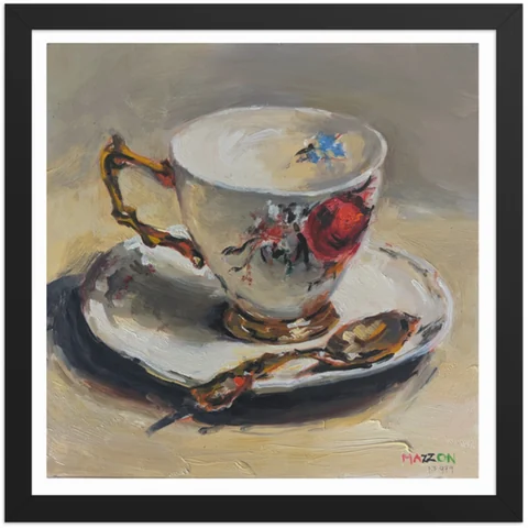 Teatime III in a black frame